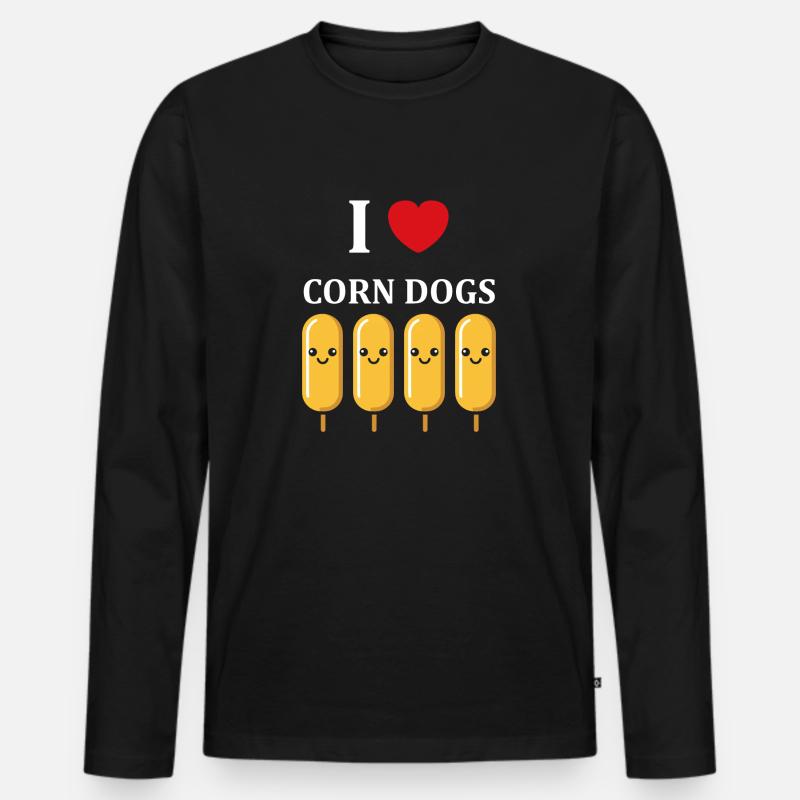 Mais Hundefutter - Männer Premium Bio Langarmshirt - Schwarz