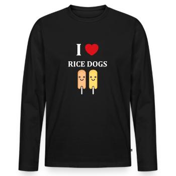 Mais Hundefutter - Männer Premium Bio Langarmshirt - Schwarz - Vorne - Nico (187cm)