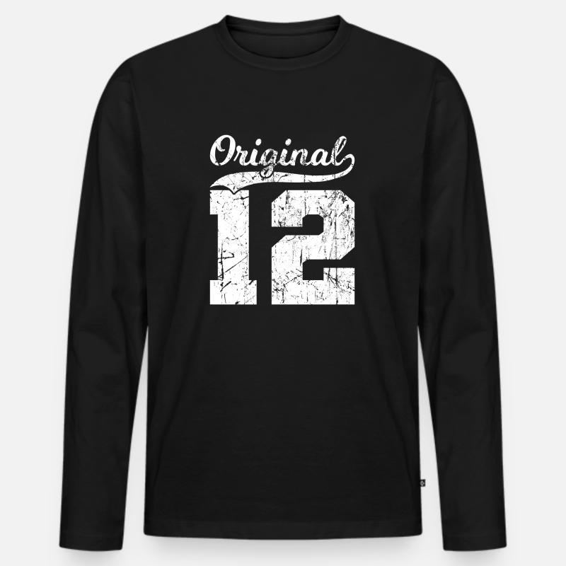 12 Original 12 Jahren Junge Mädchen Geburtstag - Männer Premium Bio Langarmshirt - Schwarz