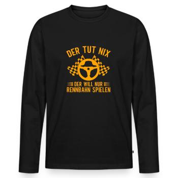 Slot Car Racing Der Tut Nix Der Will Nur Rennbahn - Männer Premium Bio Langarmshirt - Schwarz - Vorne - Nico (187cm)