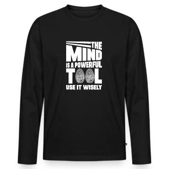 Mind Powerful Tool Professional Forensic Gift - Men's Premium Organic Long Sleeve Shirt - black - Front - Nico (187cm)