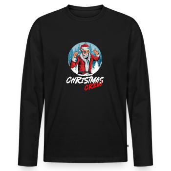 Christmas Crew for your Party - Men's Premium Organic Long Sleeve Shirt - black - Front - Nico (187cm)