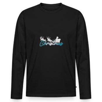Christmas sledge - Men's Premium Organic Long Sleeve Shirt - black - Front - Nico (187cm)