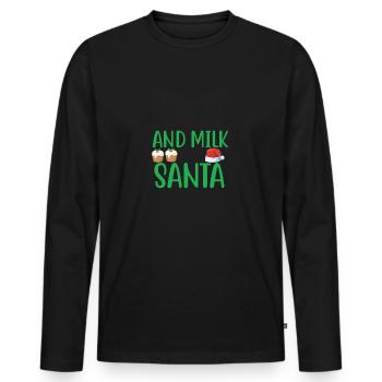 Cookies and Milk for Santa - Männer Premium Bio Langarmshirt - Schwarz - Vorne - Nico (187cm)