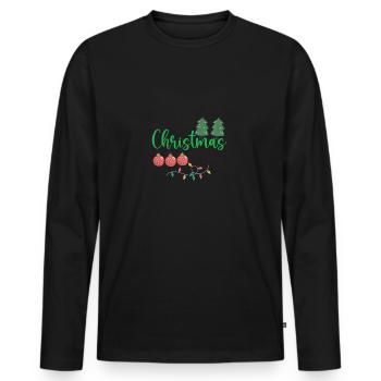 crazy Christmas lady - Men's Premium Organic Long Sleeve Shirt - black - Front - Nico (187cm)