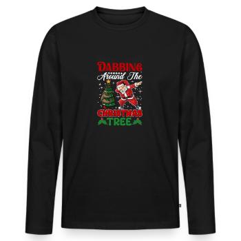 Dabbing around the christmas tree - Men's Premium Organic Long Sleeve Shirt - black - Front - Nico (187cm)
