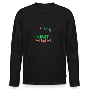 Ô Nuit Sainte - T-shirt manches longues Premium bio Homme - noir - Devant - Nico (187cm)