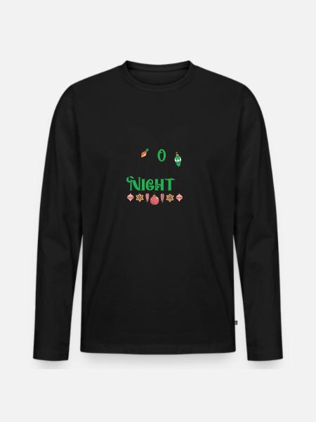 O Holy Night - Men's Premium Organic Long Sleeve Shirt - black