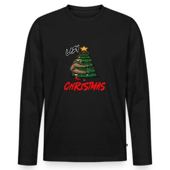 Lazy Christmas - Männer Premium Bio Langarmshirt - Schwarz - Vorne - Nico (187cm)