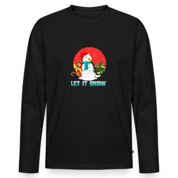 Qu’il neige - T-shirt manches longues Premium bio Homme - noir - Devant - Nico (187cm)