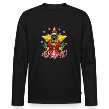 Scary Santa - Männer Premium Bio Langarmshirt - Schwarz - Vorne - Nico (187cm)