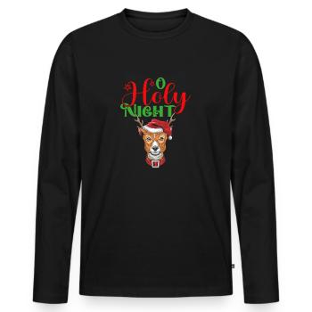 O Holy Night - Männer Premium Bio Langarmshirt - Schwarz - Vorne - Nico (187cm)