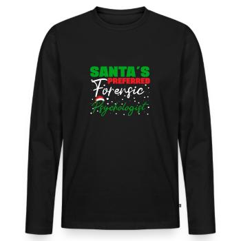 Forensic Psychologist Santa's Preferred Forensic - Men's Premium Organic Long Sleeve Shirt - black - Front - Nico (187cm)