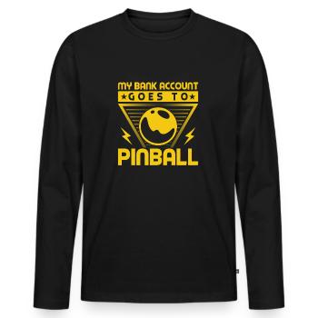 Mon compte bancaire va à l’idée cadeau de flipper - T-shirt manches longues Premium bio Homme - noir - Devant - Nico (187cm)