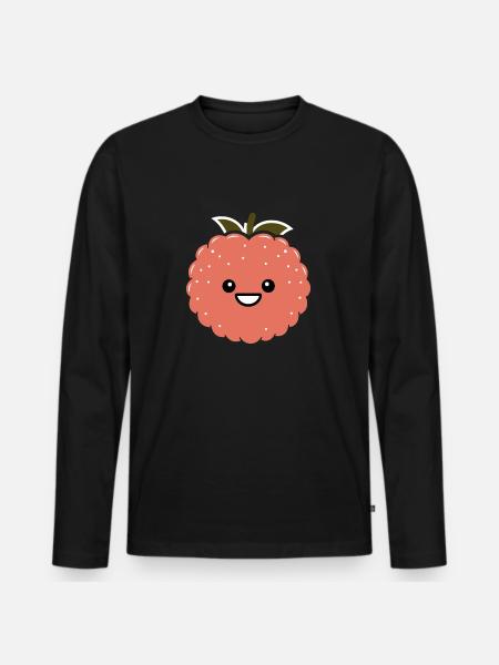 Fruit Humour little lychee - Men's Premium Organic Long Sleeve Shirt - black