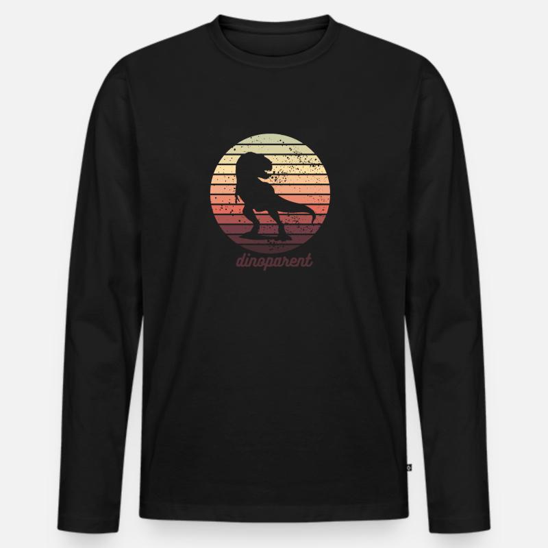 Dinoparent - Männer Premium Bio Langarmshirt - Schwarz