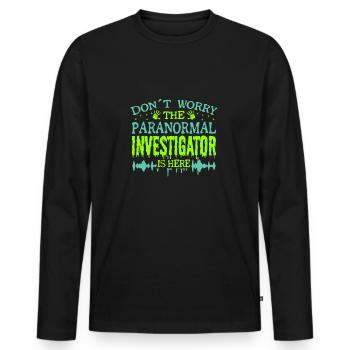 Le chasseur de fantômes paranormal est là, ne vous inquiétez pas, mon frère - T-shirt manches longues Premium bio Homme - noir - Devant - Nico (187cm)