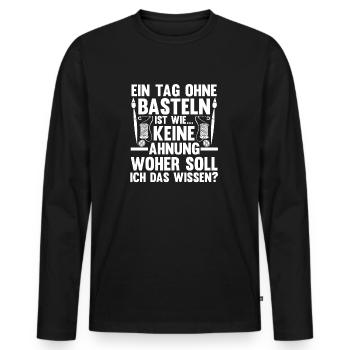 Bastler Bastelunterricht Basteln - Männer Premium Bio Langarmshirt - Schwarz - Vorne - Nico (187cm)