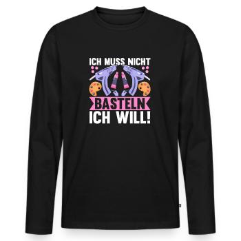 Bastler Basteln - Männer Premium Bio Langarmshirt - Schwarz - Vorne - Nico (187cm)