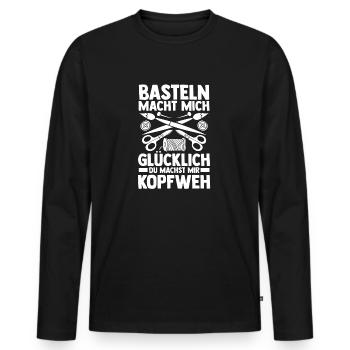 Bastler Basteln - Männer Premium Bio Langarmshirt - Schwarz - Vorne - Nico (187cm)