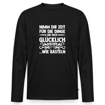 Bastler Basteln - Männer Premium Bio Langarmshirt - Schwarz - Vorne - Nico (187cm)