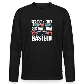Bastler Basteln - Männer Premium Bio Langarmshirt - Schwarz - Vorne - Nico (187cm)