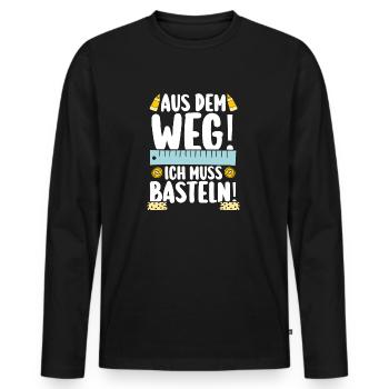 Bastler Basteln - Männer Premium Bio Langarmshirt - Schwarz - Vorne - Nico (187cm)