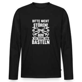 Bastler Basteln - Männer Premium Bio Langarmshirt - Schwarz - Vorne - Nico (187cm)