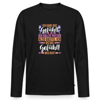 Bastler Basteln - Männer Premium Bio Langarmshirt - Schwarz - Vorne - Nico (187cm)
