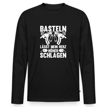 Bastler Basteln - Männer Premium Bio Langarmshirt - Schwarz - Vorne - Nico (187cm)