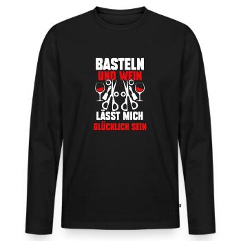 Wein Bastler Basteln - Männer Premium Bio Langarmshirt - Schwarz - Vorne - Nico (187cm)