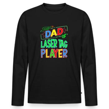 Dad Of the Laser Tag Birthday Boy Player - Männer Premium Bio Langarmshirt - Schwarz - Vorne - Nico (187cm)