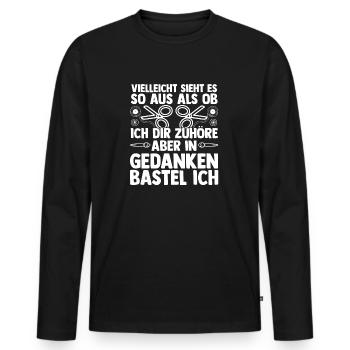Bastler Basteln - Männer Premium Bio Langarmshirt - Schwarz - Vorne - Nico (187cm)