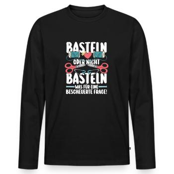 Bastler Basteln - Männer Premium Bio Langarmshirt - Schwarz - Vorne - Nico (187cm)