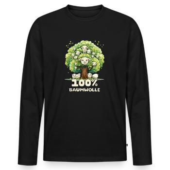 Lustiges Wortspiel; 100 % Baumwolle - Männer Premium Bio Langarmshirt - Schwarz - Vorne - Nico (187cm)