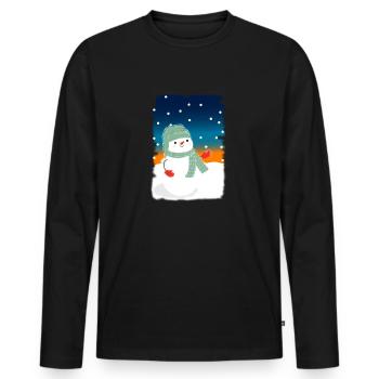 Snowman With Christmas Hat Snowman Lover Gift - Männer Premium Bio Langarmshirt - Schwarz - Vorne - Nico (187cm)