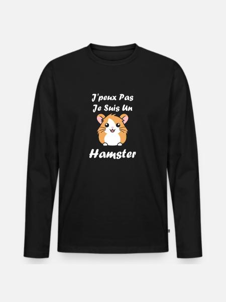 Mignon Humour petit hamster - T-shirt manches longues Premium bio Homme - noir