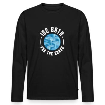 Bain de glace à l’eau glacée pour l’idée cadeau courageuse - T-shirt manches longues Premium bio Homme - noir - Devant - Nico (187cm)