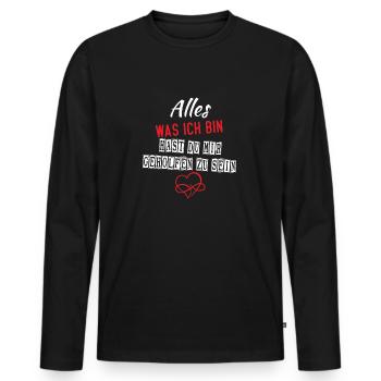 alles was ich bin, hast du mir geholfen zu sein - Männer Premium Bio Langarmshirt - Schwarz - Vorne - Nico (187cm)
