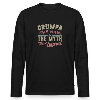 Grumpa Enkelkinder Grumpa Der Mythos Die Legende - Männer Premium Bio Langarmshirt - Schwarz - Vorne - Nico (187cm)