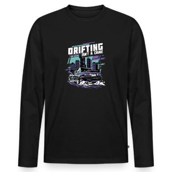 La dérive n’est pas un crime - cadeau d’amoureux de la voiture - T-shirt manches longues Premium bio Homme - noir - Devant - Nico (187cm)