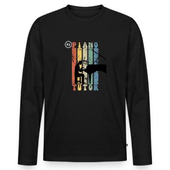 Number One Piano Tutor - Gift Idea For Piano Teach - Men's Premium Organic Long Sleeve Shirt - black - Front - Nico (187cm)