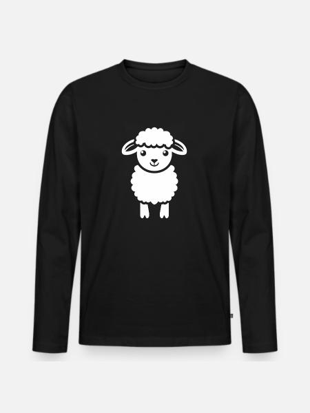 Bébé mouton petit brebis - T-shirt manches longues Premium bio Homme - noir