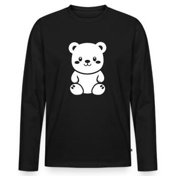 Little teddy bear teddy bear - Men's Premium Organic Long Sleeve Shirt - black - Front - Nico (187cm)