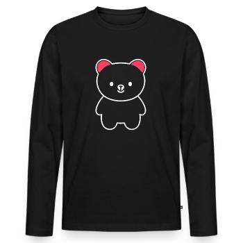 Little teddy bear teddy bear - Men's Premium Organic Long Sleeve Shirt - black - Front - Nico (187cm)