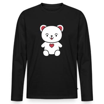 Little teddy bear teddy bear - Men's Premium Organic Long Sleeve Shirt - black - Front - Nico (187cm)