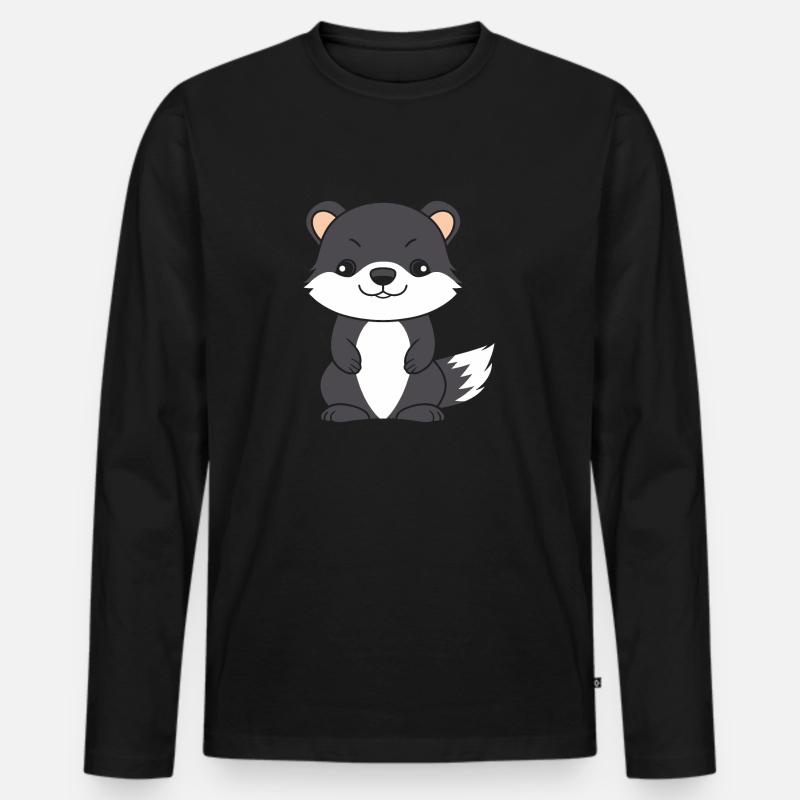 Humor kleines Wiesel - Männer Premium Bio Langarmshirt - Schwarz