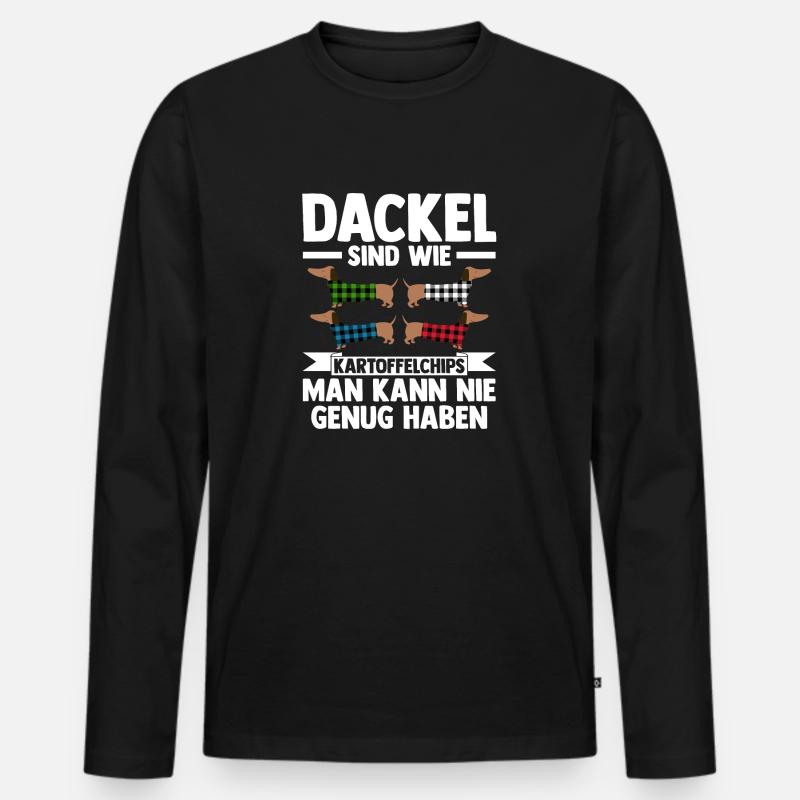 Hund Dachshund Dackel - Männer Premium Bio Langarmshirt - Schwarz