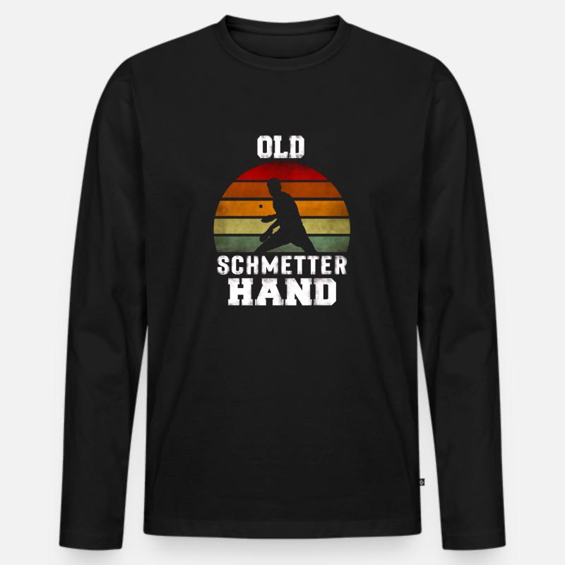 Old Schmetterhand Tischtennis Geschenk - Männer Premium Bio Langarmshirt - Schwarz