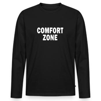 Zone de confort - T-shirt manches longues Premium bio Homme - noir - Devant - Nico (187cm)